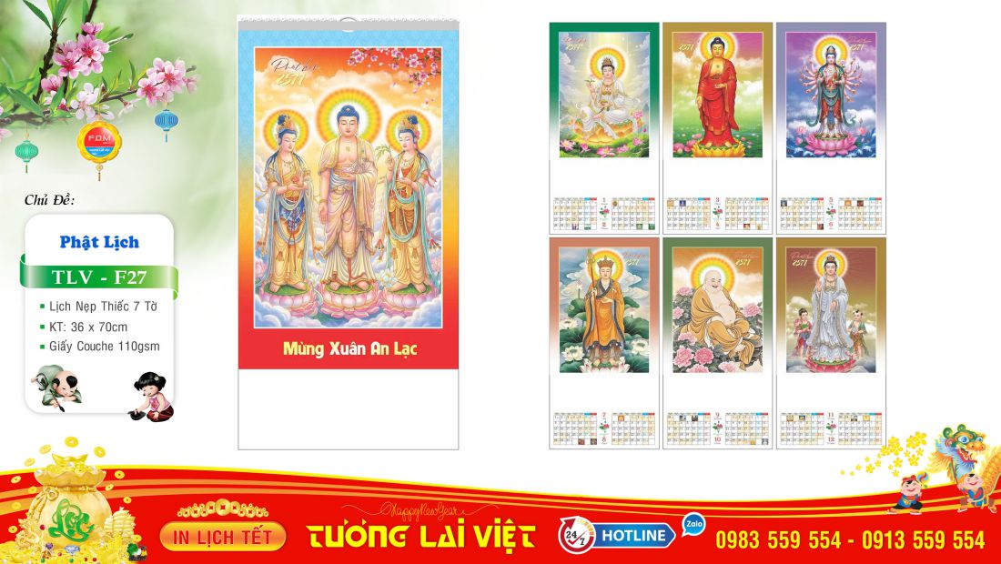 Lịch 7 tờ Lịch Phật Giáo
