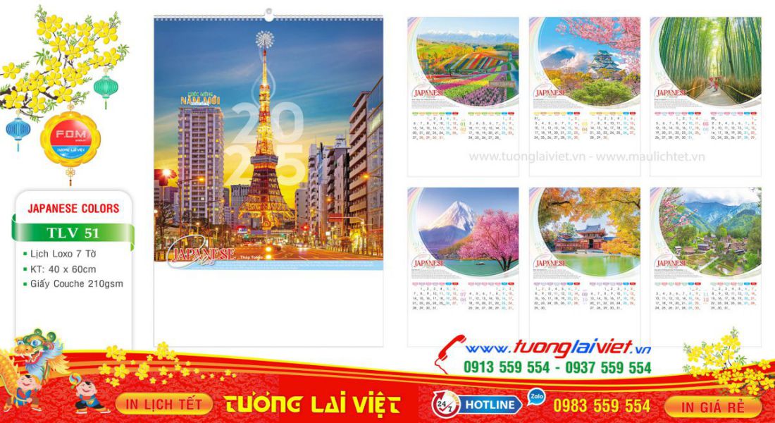 Mẫu Lịch Tờ Cảnh Đẹp Nhật Bản