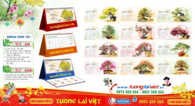 Mẫu Lịch Để Bàn Bon Sai