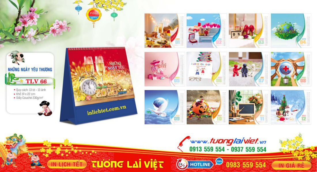 Mẫu Lịch Để Bàn Những Ngày Yêu Thương