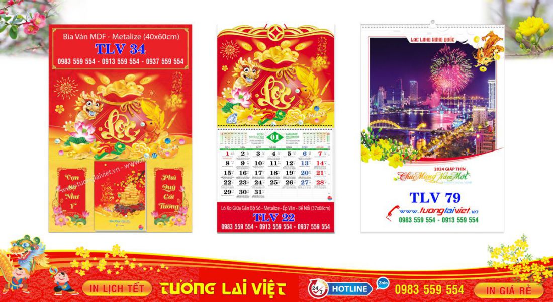 Mẫu Lịch Tết Chữ Lộc